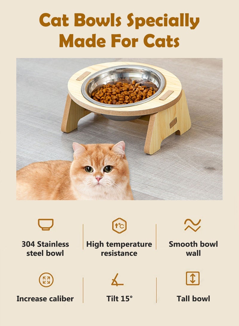 Kidle Elevated Raised Cat Bowls Stainless Steel Cat Food Water Bowl for Cats and Small Dogs - Image 2